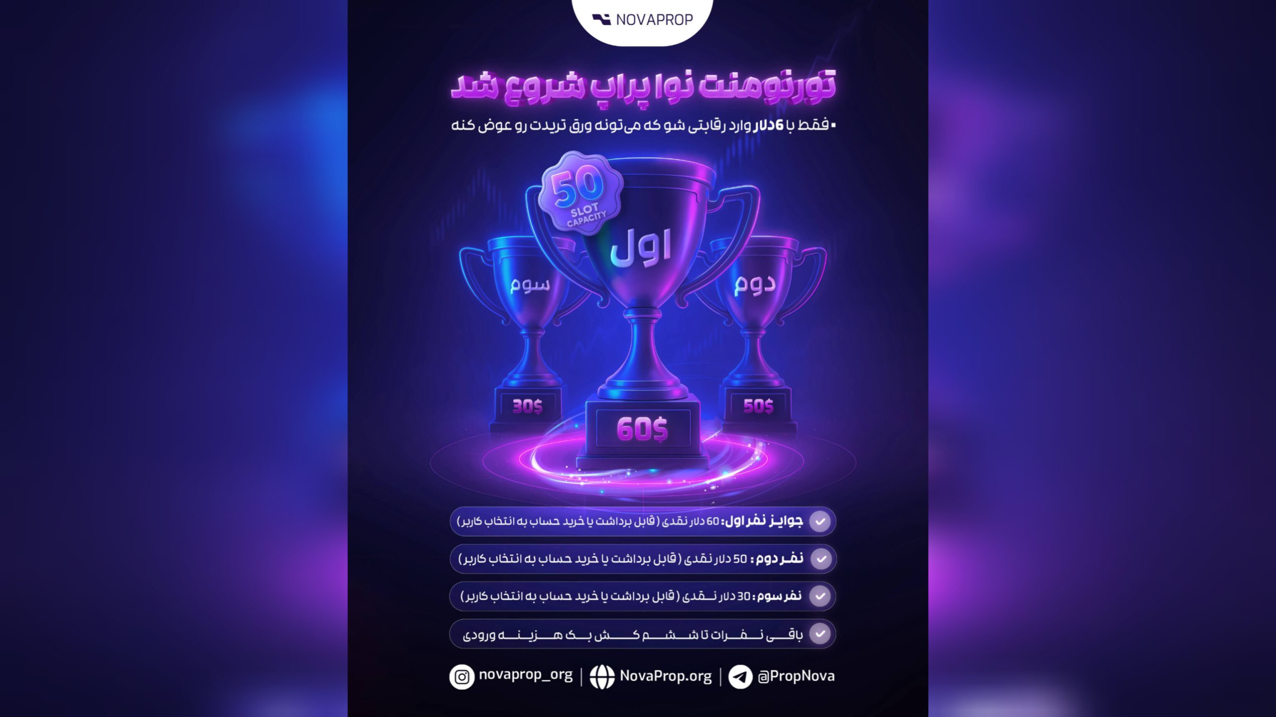 تورنومنت نوا پراپ شروع شد